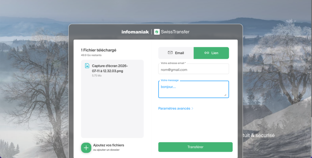 comment fonctionne SwissTransfer