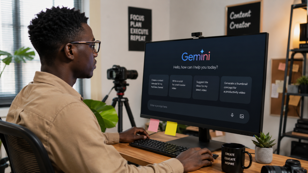 créateur africain utilisant Gemini